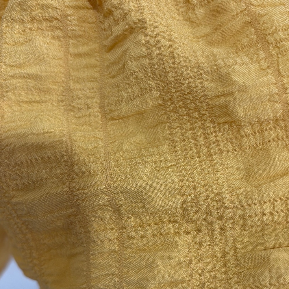 Mustard Button-Down Ruffle Top - Picture 5 of 7